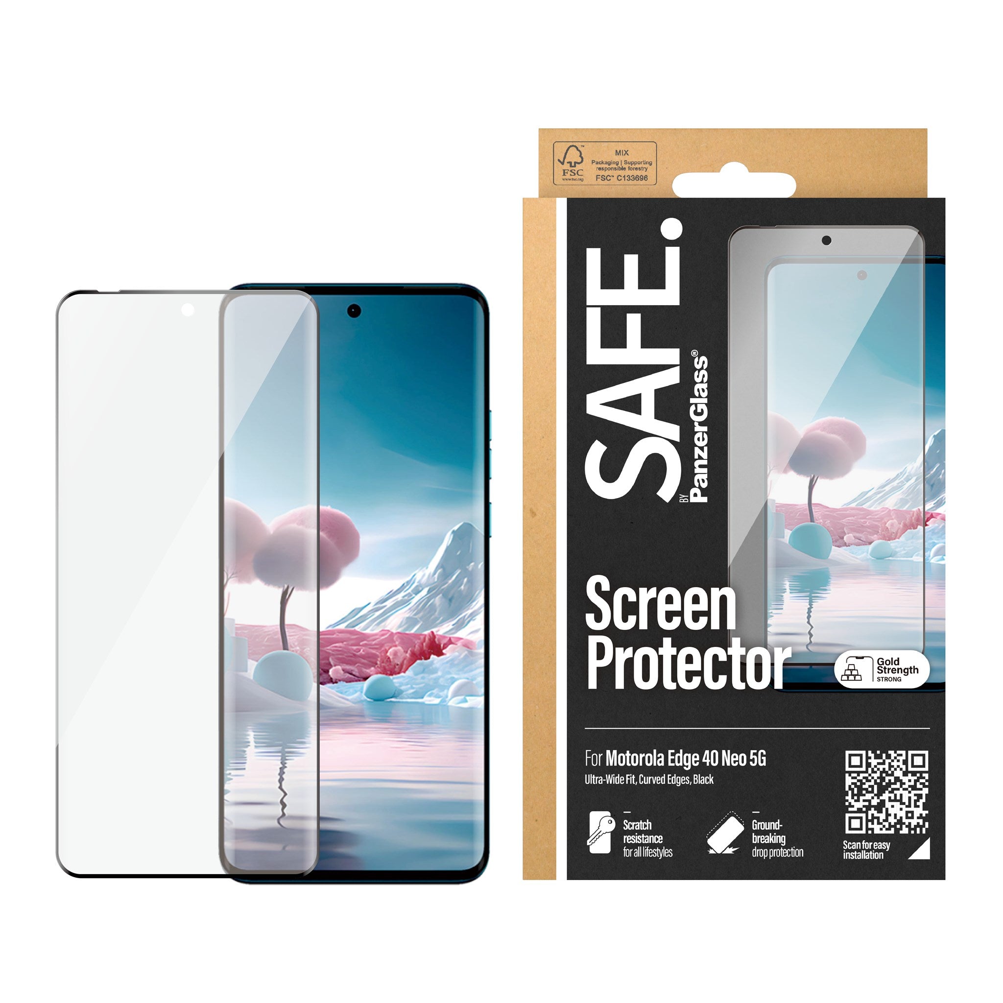 SAFE. by PanzerGlass® Screen Protector Motorola Edge 40 Neo | Ultra-Wide Fit